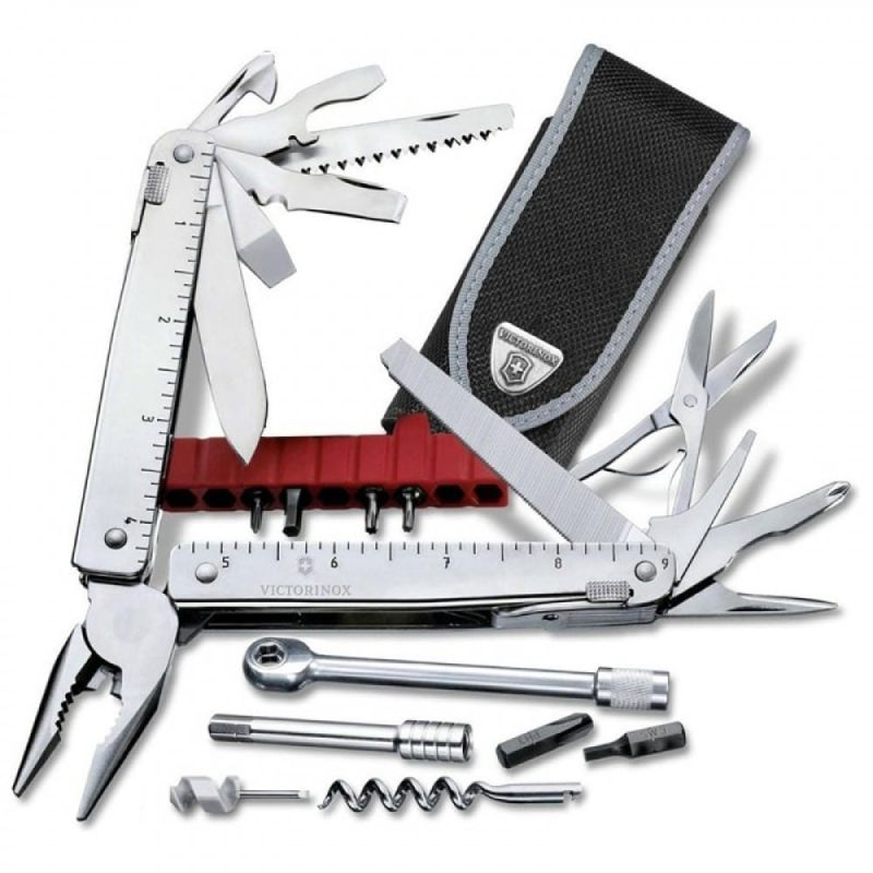 Мультитул Victorinox Swisstool X Plus Ratchet 115мм/38функ/серебристый + черный нейлоновый чехол