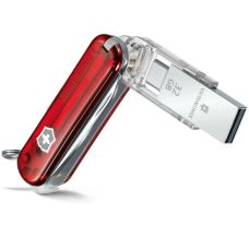 Нож Victorinox Victorinox@work 58 мм/8 функций/USB 3.0/3.1 32 Гб/прозр.красный, блистер