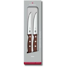 Набор кухонный Victorinox Wood Steak Set 12 см/гладкое с дерев. ручкой, подарочная упаковка