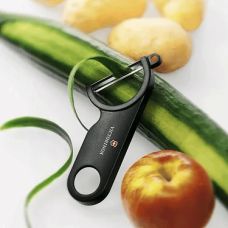 Овощечистка Victorinox Swiss гладкое лезвие, черная