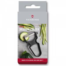 Овощечистка Victorinox Rapid зуб. лезвие для нарез. соломкой, 109x65x13 мм, черная, коробка
