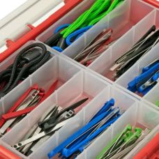 Футляр Victorinox із запчастинами (зубочистки, пінцети (по 10 шт для ножів 58 мм та 91 мм) та шнур (5 шт) у 4 кольорах) (175х141х32 мм)