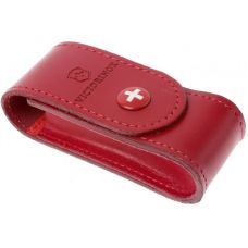 Чехол для ножей Victorinox 84-91 мм/2-4 слоев, на кнопке, кожаный, красный