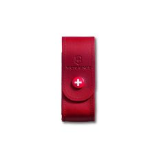 Чехол для ножей Victorinox 84-91 мм/2-4 слоев, на кнопке, кожаный, красный