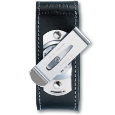 Чехол для ножей Victorinox 84-91 мм/2-4 слоев, липучка/пов. клип, кожаный, черный