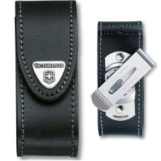 Чохол для ножів Victorinox 84-91 мм/2-4 шарів, липучка/пов. кліп, шкіряний, чорний