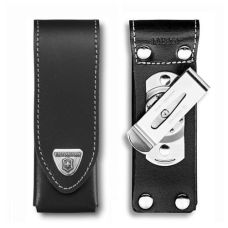 Чохол для ножів Victorinox 111 мм/до 4 шарів, липучка/пов. кліп, шкіряний, чорний