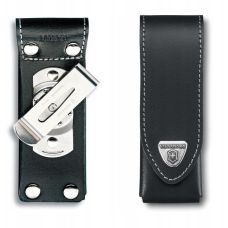 Чохол для ножів Victorinox 111 мм/до 4 шарів, липучка/пов. кліп, шкіряний, чорний
