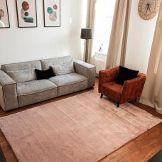 Ковер из искусственного меха NJORD 204х300 см Rose меланж-розовый пушистый