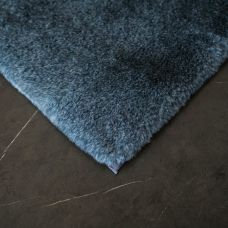 Килим зі штучного хутра NJORD 120х180 см Blue меланж-синій пухнастий 