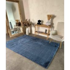 Ковер из искусственного меха NJORD 160х220 см Blue меланж-синий пушистый