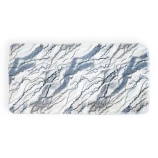 Килим зі штучного хутра NJORD 60х120 см Marble Calacata біло-сірий під плитку пухнастий 