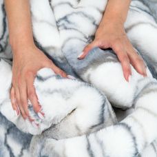 Ковер из искусственного меха NJORD 120х180 см Marble Calacata бело-серый под пушистый плитку