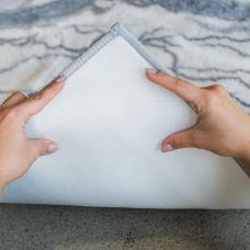 Ковер из искусственного меха NJORD 120х180 см Marble Calacata бело-серый под пушистый плитку