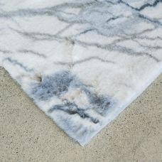 Ковер из искусственного меха NJORD 120х180 см Marble Calacata бело-серый под пушистый плитку