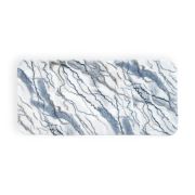 Ковер из искусственного меха NJORD 75х150 см Marble Calacata бело-серый под пушистый плитку