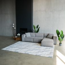 Ковер из искусственного меха NJORD 204х300 см Marble Calacata бело-серый под пушистый плитку