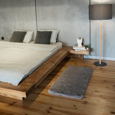 Килим зі штучного хутра NJORD 60х120 см Quartz сіро-коричневий пухнастий 