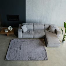 Килим зі штучного хутра NJORD 120х180 см Quartz сіро-коричневий пухнастий 