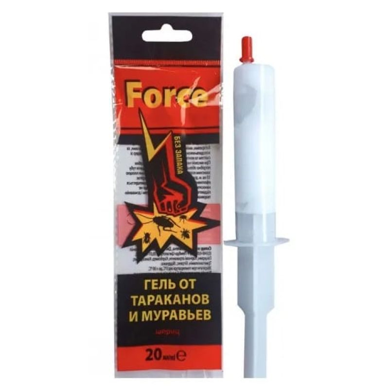Инсектицид от тараканов и муравьев шприц Force 20 мл