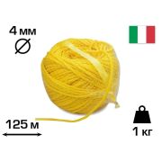 Агрошнурок (кембрик, агротрубка) для підв'язки рослин Cordioli Extra Ø 4 мм (125 м) 1 кг, Жовтий