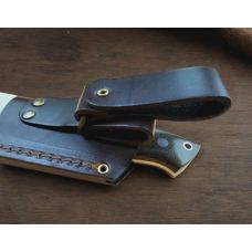 Нож Trapper 115, (ELMAX 115х26х3,5мм, 60HRC) чехол - кожа, рукоятка - Micarta, BRISA