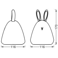 Светильник ночник с аккумулятором Кролик LEDVANCE NIGHTLUX TOUCH Rabbit 2.5Вт 100Лм