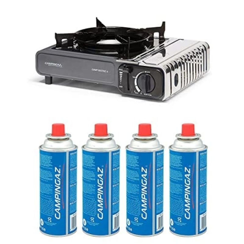Плита газовая Campingaz Camp Bistro 3, пьезо 2200 ВТ (124403) + Газовый картридж Campingaz CP250 V2 4 шт
