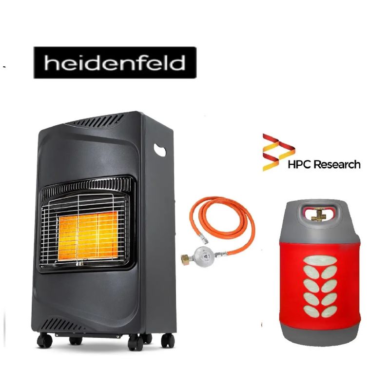Підлоговий газовий обігрівач Heidenfeld Inferno GH100 + Балон газовий композитний HPCR 24,5 л