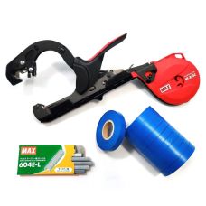 Степлер садовый для подвязки растений Тапенер/Tapener HT-R45C(RD) Max + ленты 10шт/уп + скобы 4800шт/уп (Набор)