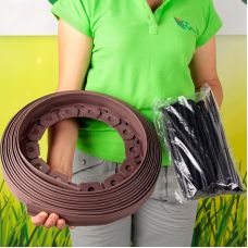 Садовый бордюр Gardener 5,5 см х 10 м + 20 гвоздей, коричневый (Гарденер)