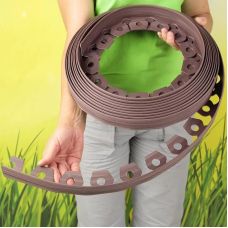 Садовый бордюр Gardener 5,5 см х 10 м + 20 гвоздей, коричневый (Гарденер)