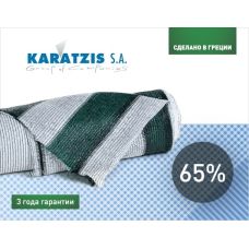 Сетка затеняющая бело-зеленая KARATZIS 65% 50х4 м Сетка затеняющая бело-зеленая KARATZIS 65% 50х4 м