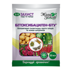 Битоксибациллин-БТУ, биоинсектицид против клещей и насекомых-вредителей Живая Земля 35 мл