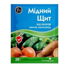Фунгицид Медный щит з.п. от болезней овощей и винограда Семейный сад 50 гр
