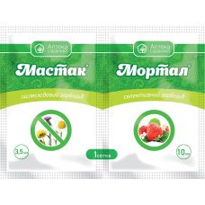 Гербицид Мастак р.к. (3,5 мл) + Мортал л.с. (10 мл) Ukravit на 1 сотку Гербицид Мастак р.к. (3,5 мл) + Мортал л.с. (10 мл) Ukravit на 1 сотку