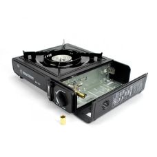 Портативная газовая плитка с пьезоподжигом Happy Home BDZ-155-A и пластиковым кейсом