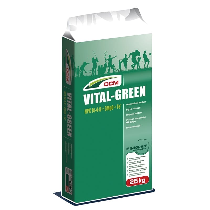 Удобрение для газона VITAL-GREEN NPK 14-4-8 + 3 MgO + Fe DCM (Бельгия) 25 кг