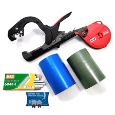 Степлер садовый для подвязки растений Тапенер/Tapener HT-R45C(RD) Max + ленты 20шт + скобы 4800шт/уп + запасные ножи 2шт/уп (Набор)