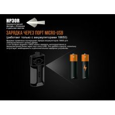 Фонарь налобный Fenix HP30R серый