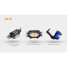 Фонарь налобный Fenix HL15 черный