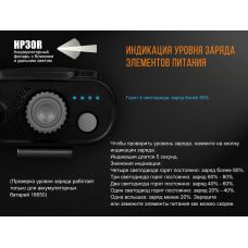 Фонарь налобный Fenix HP30R серый