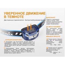 Фонарь налобный Fenix HL18R голубой