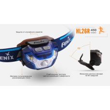 Фонарь налобный Fenix HL26R черный
