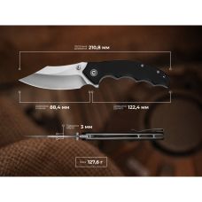 Ніж складаний туристичний Civivi Pentad (8.8 см) Nitro-V / G10 чорний