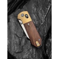 Ніж складаний кишеньковий Civivi Yonder Clip Point (7.3 см) 14C28N / Wood and Brass натуральний