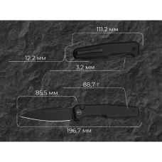 Ніж складаний туристичний Weknife Dressytak (8.6 см) Bohler M390 / Titanium чорний