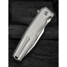 Ніж складаний туристичний Weknife Dressytak (8.6 см) Bohler M390 / Titanium сірий