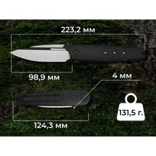 Ніж складаний туристичний Weknife Hull (9.9 см) Bohler M390 / Titanium чорний