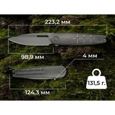 Ніж складаний туристичний Weknife Hull (9.9 см) Bohler M390 / Titanium сірий